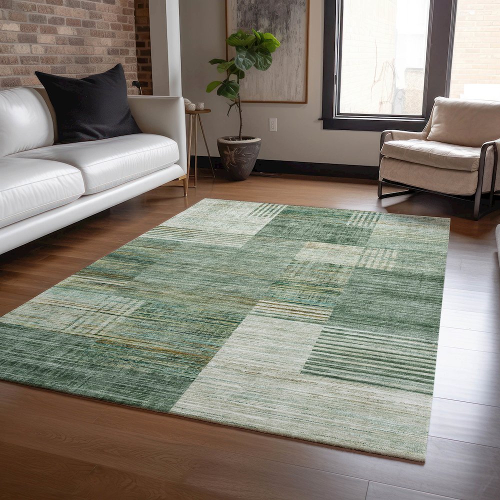 Machine Washable Indoor/Outdoor Chantille ACN2149 Teal 2'6" x 3'10" Rug