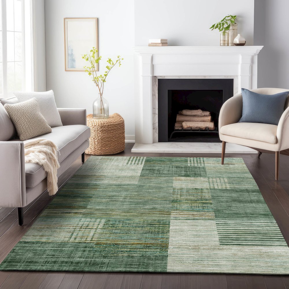 Machine Washable Indoor/Outdoor Chantille ACN2149 Teal 2'6" x 3'10" Rug