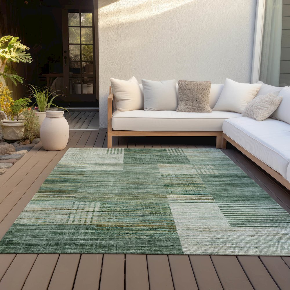 Machine Washable Indoor/Outdoor Chantille ACN2149 Teal 2'6" x 3'10" Rug