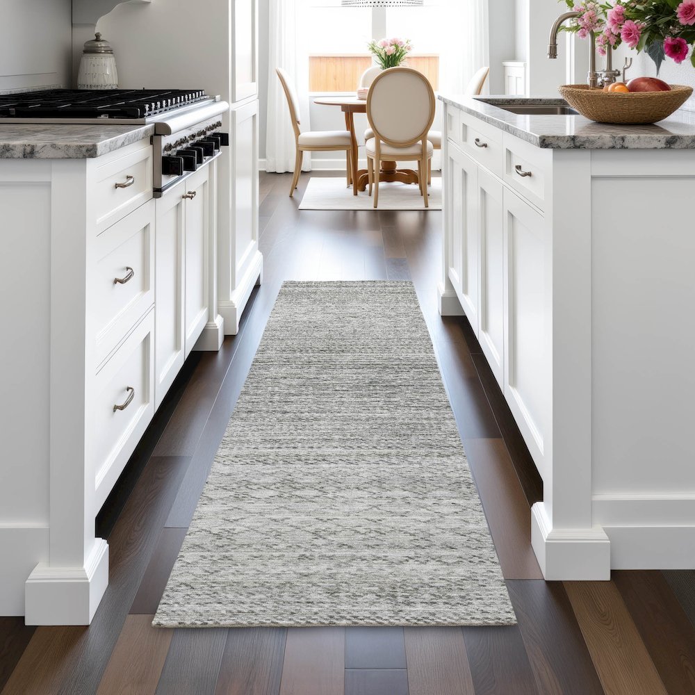 Machine Washable Indoor/Outdoor Chantille ACN2150 Gray 2'3" x 7'6" Runner Rug