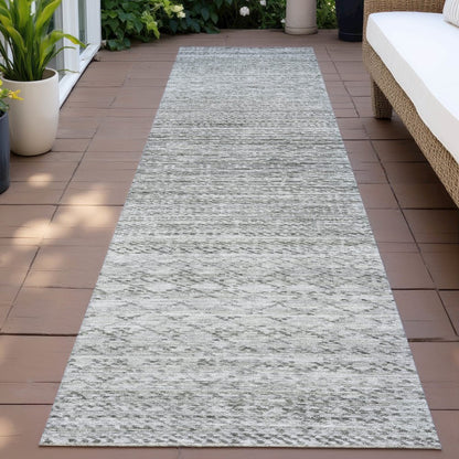 Machine Washable Indoor/Outdoor Chantille ACN2150 Gray 2'3" x 7'6" Runner Rug