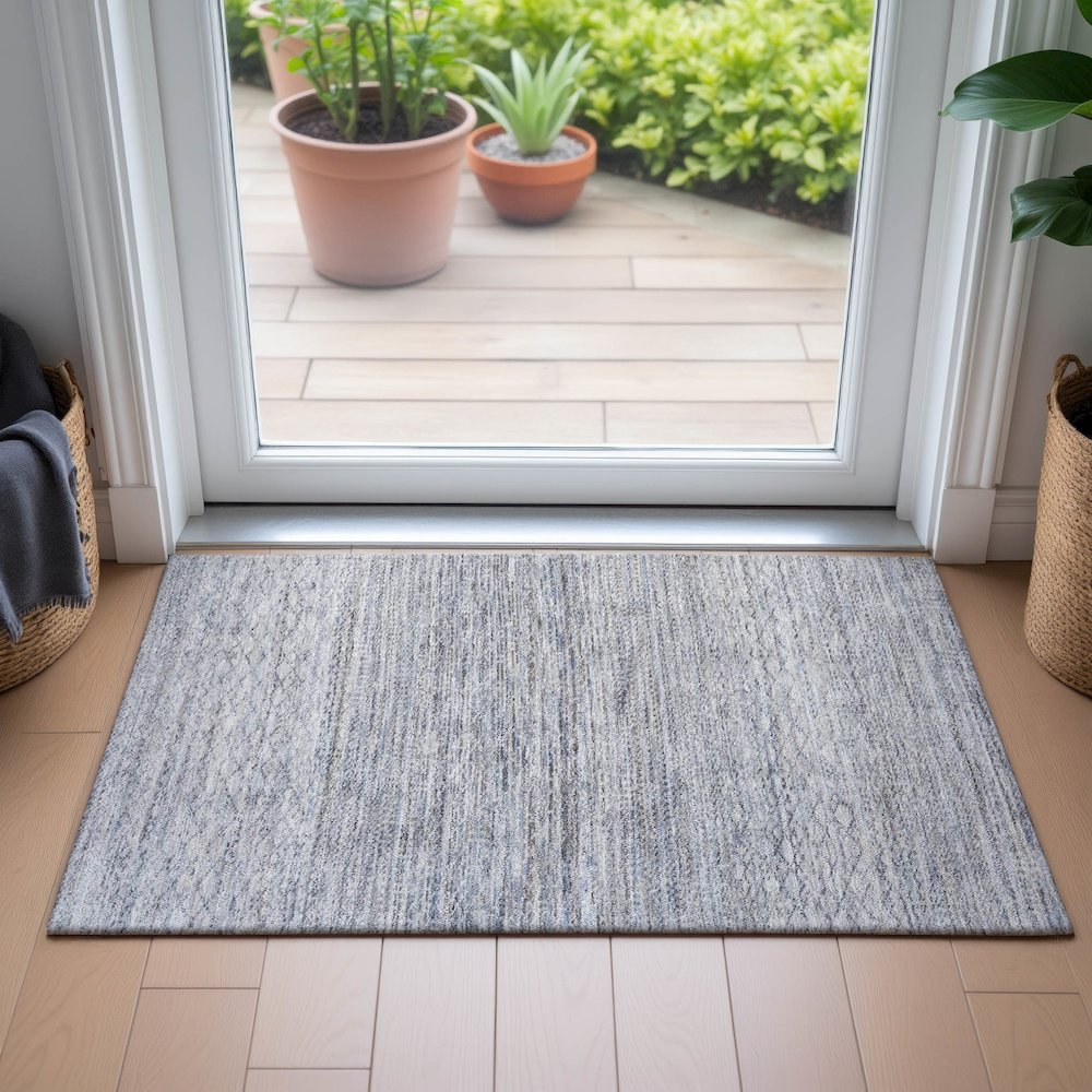 Machine Washable Indoor/Outdoor Chantille ACN2150 Sky 1'8" x 2'6" Rug