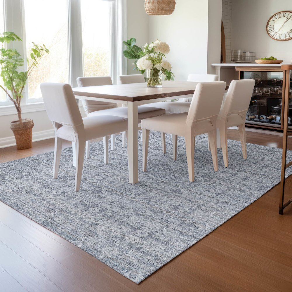 Machine Washable Indoor/Outdoor Chantille ACN2152 Blue 2'6" x 3'10" Rug