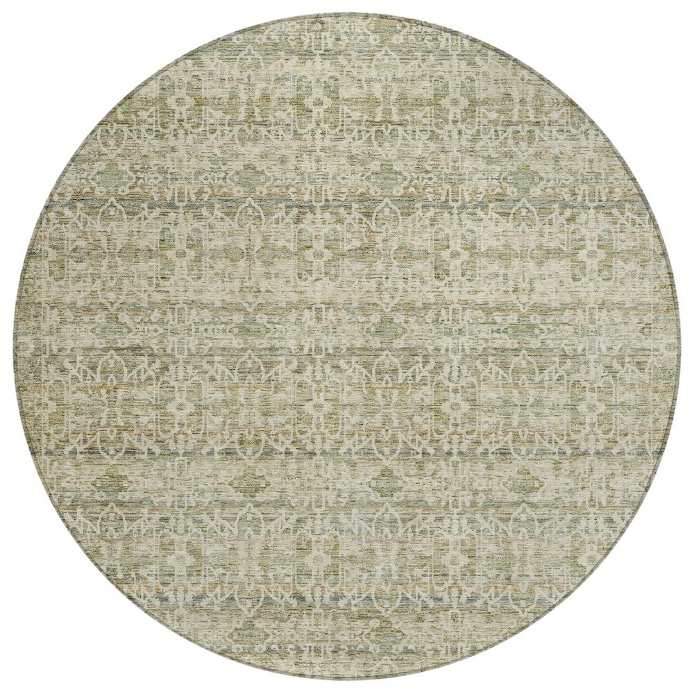 Machine Washable Indoor/Outdoor Chantille ACN2152 Sage 8' x 8' Round Rug
