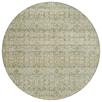 Machine Washable Indoor/Outdoor Chantille ACN2152 Sage 8' x 8' Round Rug