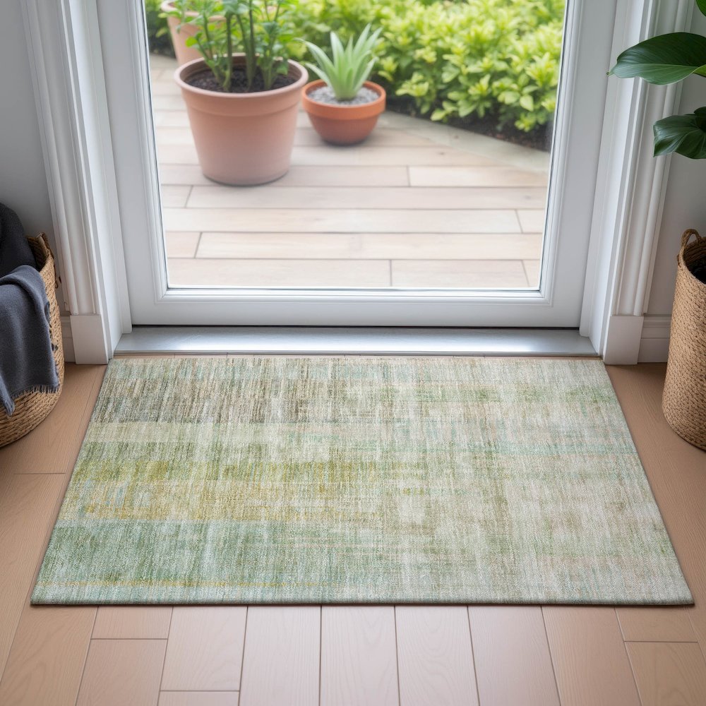 Machine Washable Indoor/Outdoor Chantille ACN2153 Linen 1'8" x 2'6" Rug