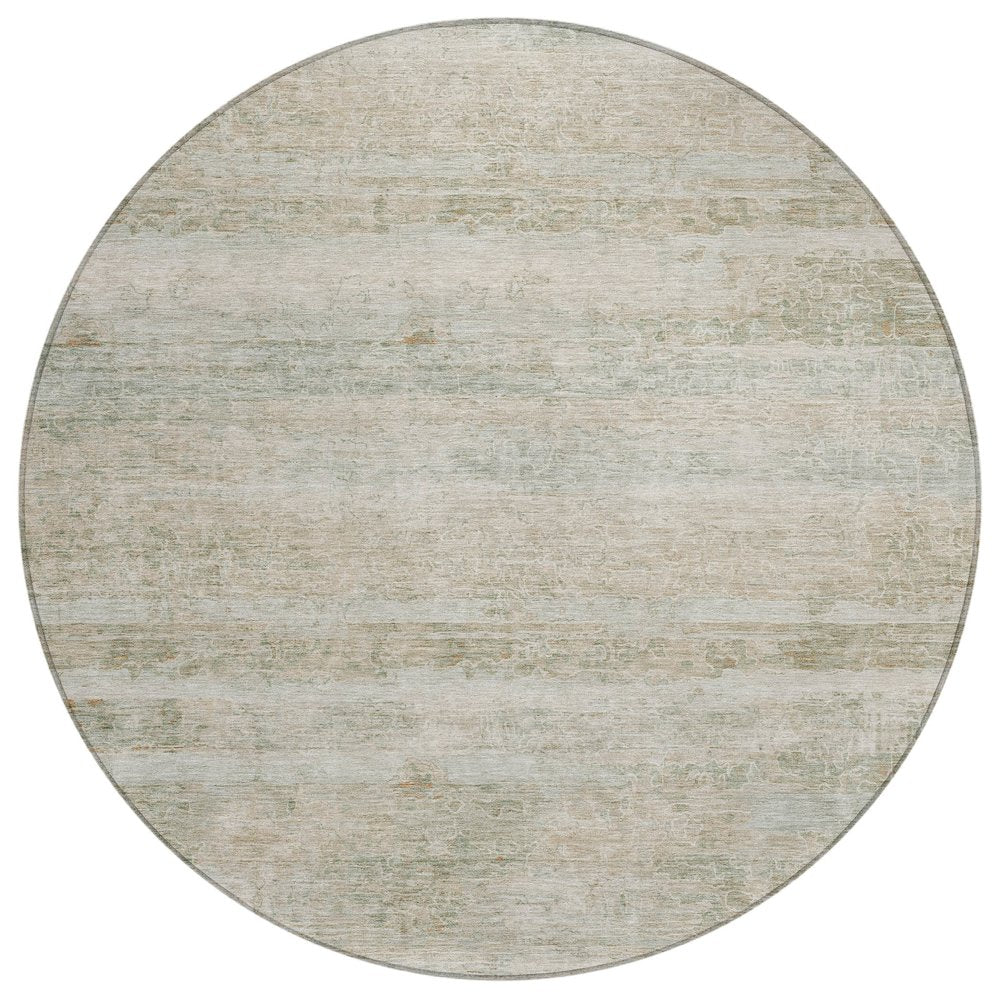 Machine Washable Indoor/Outdoor Chantille ACN2154 Putty 8' x 8' Round Rug