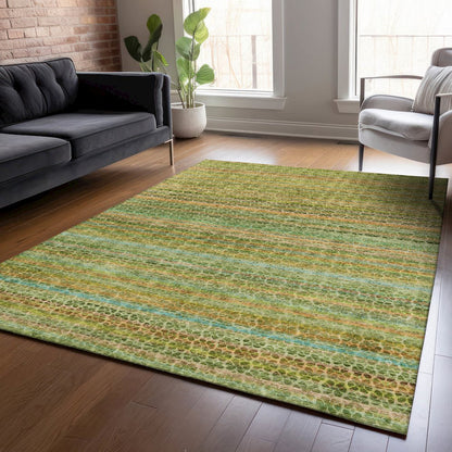 Machine Washable Indoor/Outdoor Chantille ACN2155 Green 2'6" x 3'10" Rug