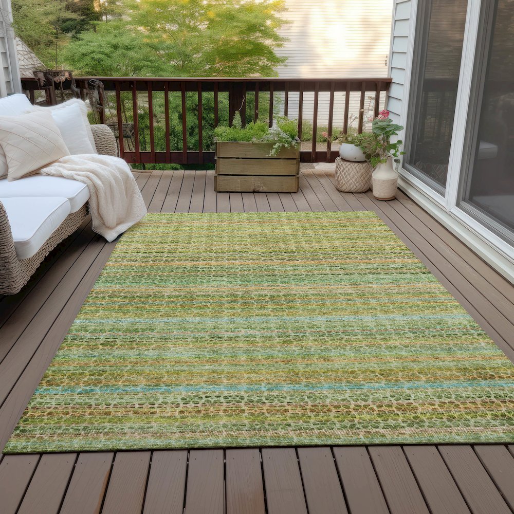 Machine Washable Indoor/Outdoor Chantille ACN2155 Green 2'6" x 3'10" Rug