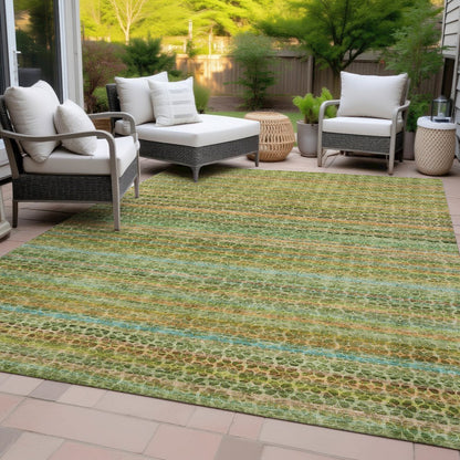 Machine Washable Indoor/Outdoor Chantille ACN2155 Green 2'6" x 3'10" Rug