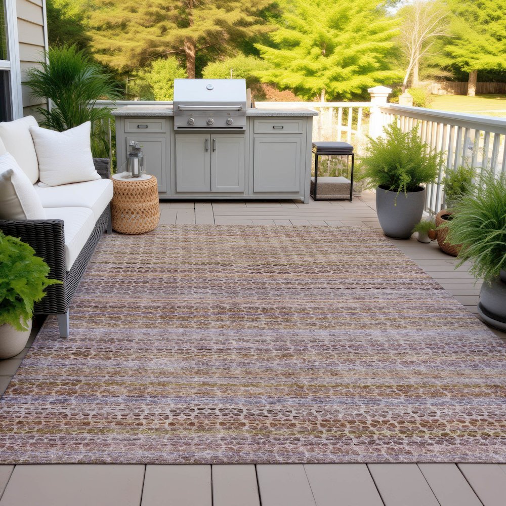 Machine Washable Indoor/Outdoor Chantille ACN2155 Khaki 2'6" x 3'10" Rug