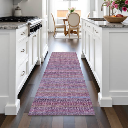 Machine Washable Indoor/Outdoor Chantille ACN2155 Purple 2'3" x 7'6" Runner Rug