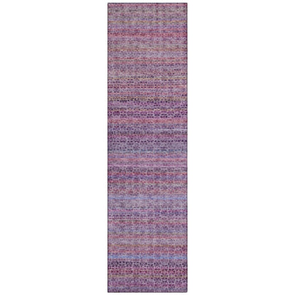 Machine Washable Indoor/Outdoor Chantille ACN2155 Purple 2'3" x 7'6" Runner Rug