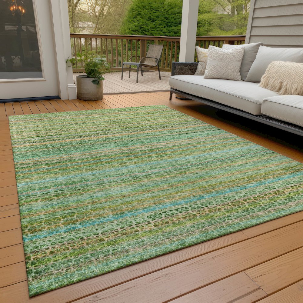 Machine Washable Indoor/Outdoor Chantille ACN2155 Teal 2'6" x 3'10" Rug