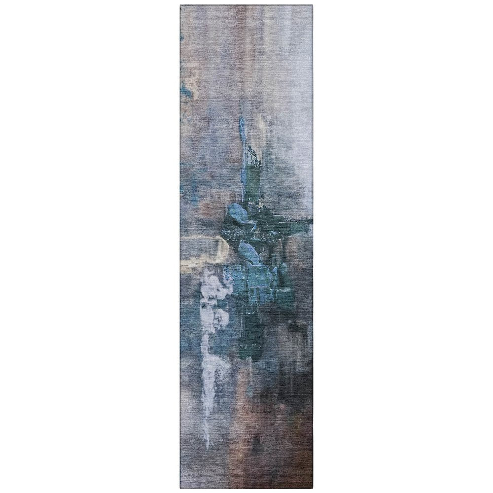 Machine Washable Indoor/Outdoor Chantille ACN2157 Blue 2'3" x 7'6" Runner Rug