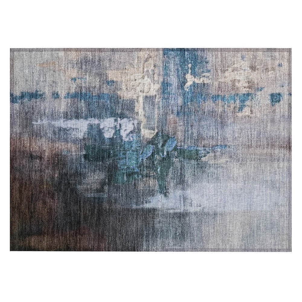 Machine Washable Indoor/Outdoor Chantille ACN2157 Blue 1'8" x 2'6" Rug