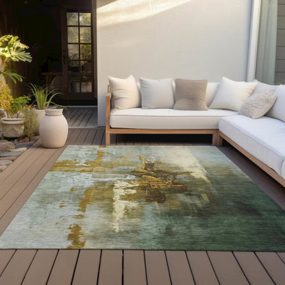 Machine Washable Indoor/Outdoor Chantille ACN2157 Brown 2'6" x 3'10" Rug