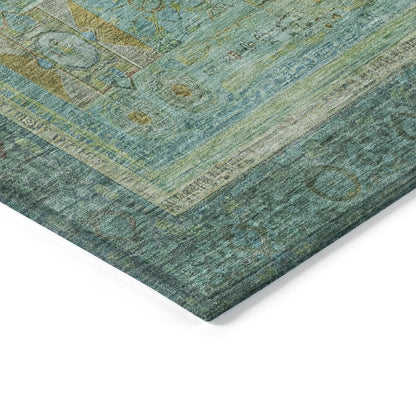 Machine Washable Indoor/Outdoor Chantille ACN2159 Green 1'8" x 2'6" Rug