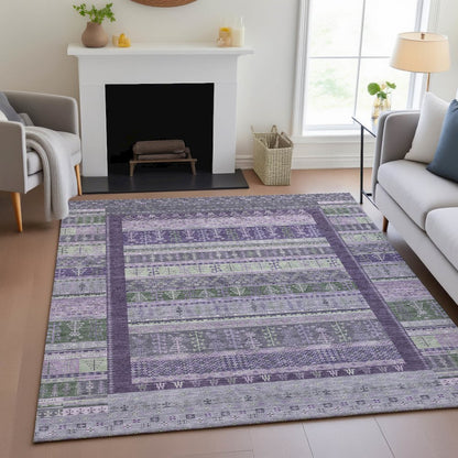 Machine Washable Indoor/Outdoor Chantille ACN2160 Purple 2'6" x 3'10" Rug