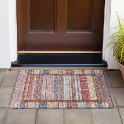 Machine Washable Indoor/Outdoor Chantille ACN2160 Red 1'8" x 2'6" Rug