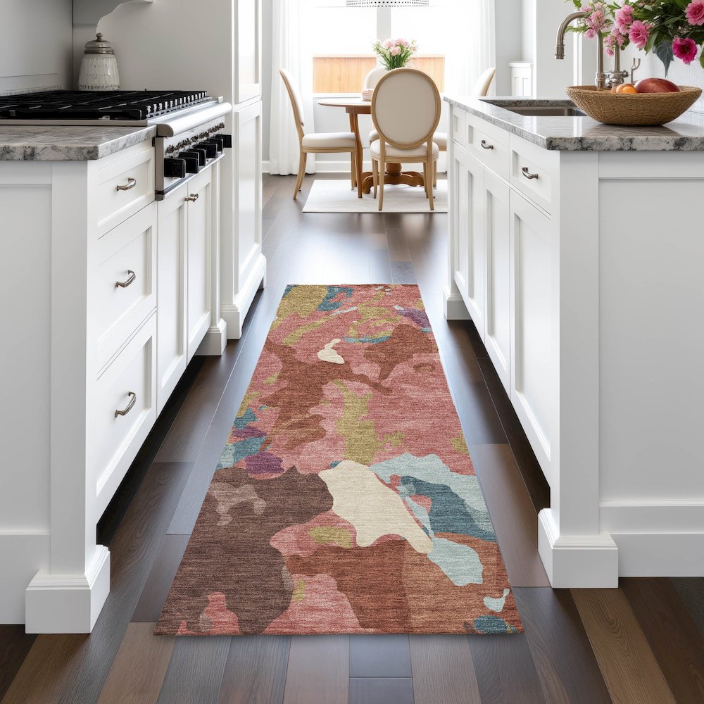Machine Washable Indoor/Outdoor Chantille ACN2161 Pink 2'3" x 7'6" Runner Rug