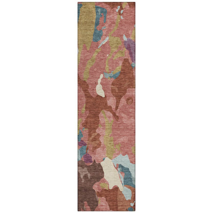 Machine Washable Indoor/Outdoor Chantille ACN2161 Pink 2'3" x 7'6" Runner Rug