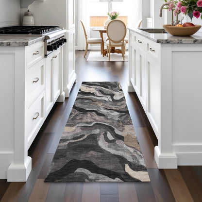 Machine Washable Indoor/Outdoor Chantille ACN2162 Granite 2'3" x 7'6" Runner Rug