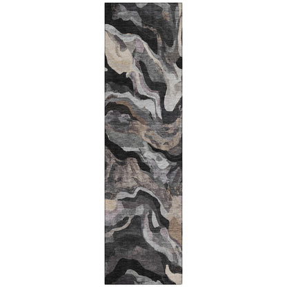 Machine Washable Indoor/Outdoor Chantille ACN2162 Granite 2'3" x 7'6" Runner Rug