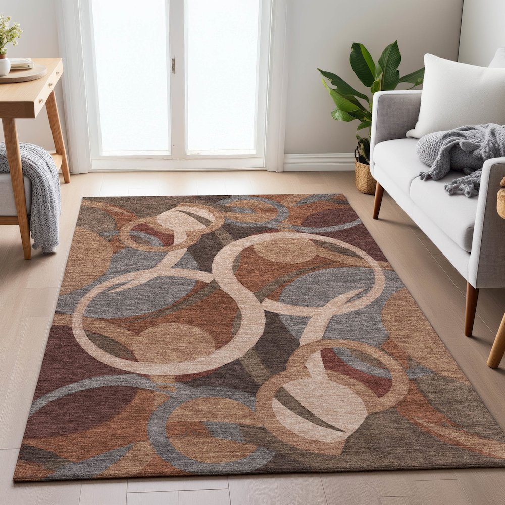 Machine Washable Indoor/Outdoor Chantille ACN2167 Burgundy 2'6" x 3'10" Rug