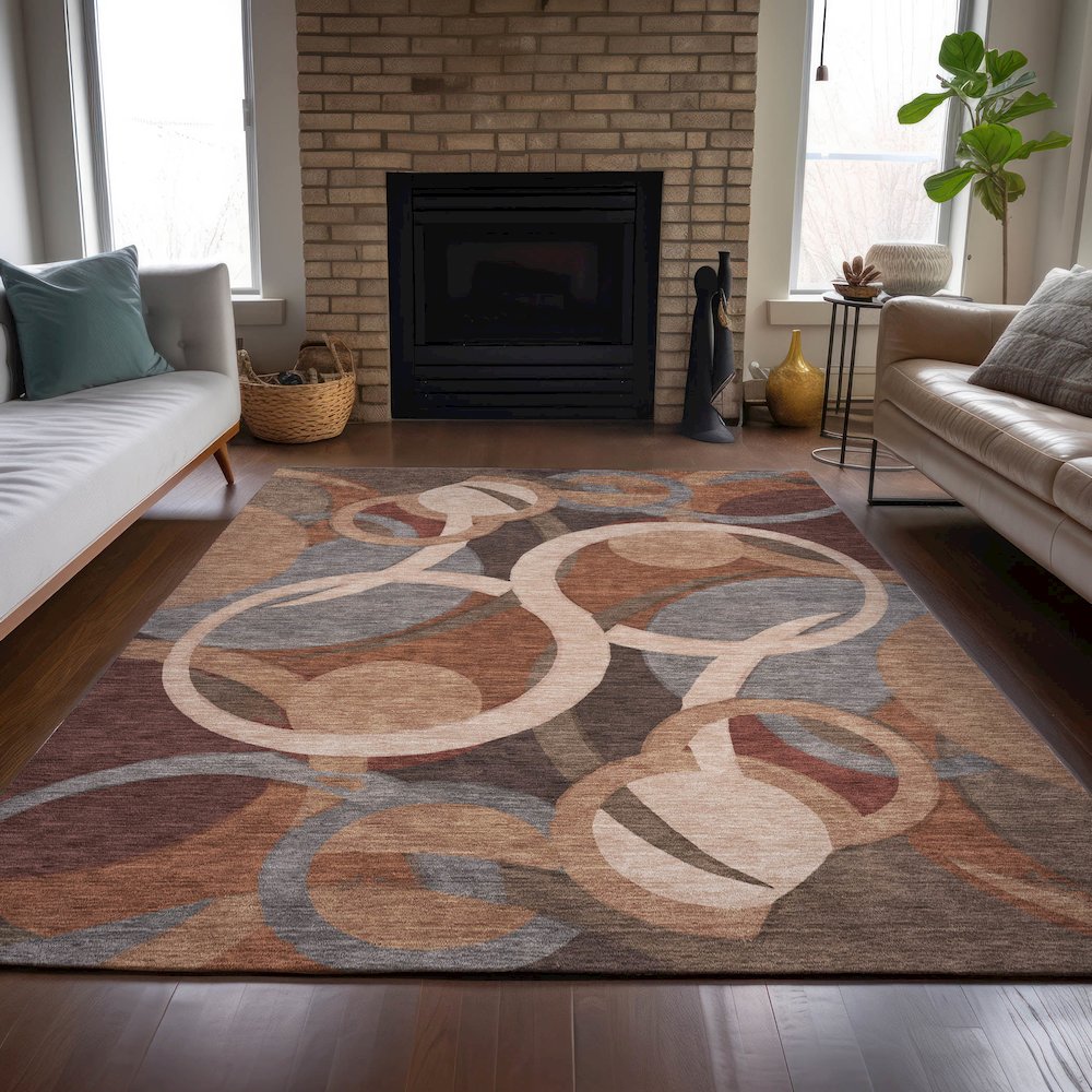 Machine Washable Indoor/Outdoor Chantille ACN2167 Burgundy 2'6" x 3'10" Rug