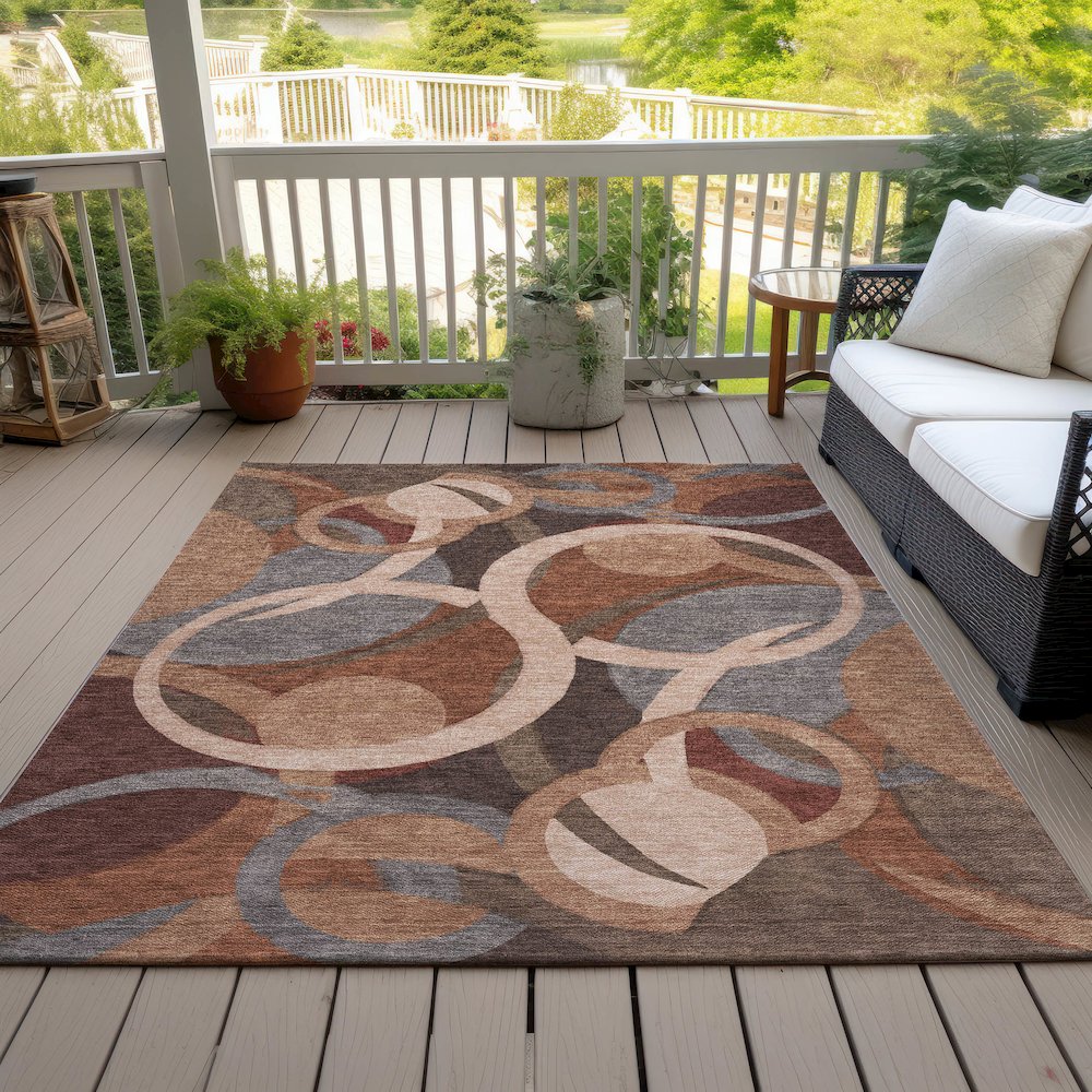 Machine Washable Indoor/Outdoor Chantille ACN2167 Burgundy 2'6" x 3'10" Rug