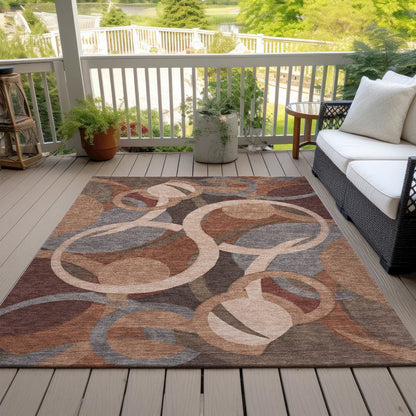 Machine Washable Indoor/Outdoor Chantille ACN2167 Burgundy 2'6" x 3'10" Rug