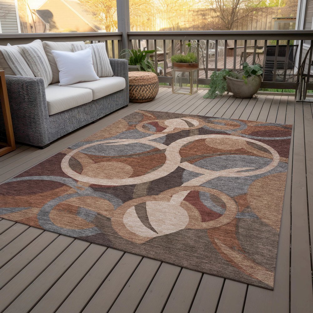 Machine Washable Indoor/Outdoor Chantille ACN2167 Burgundy 2'6" x 3'10" Rug