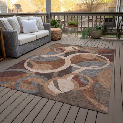 Machine Washable Indoor/Outdoor Chantille ACN2167 Burgundy 2'6" x 3'10" Rug