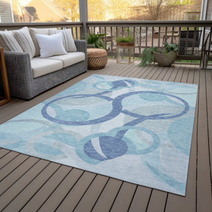 Machine Washable Indoor/Outdoor Chantille ACN2168 Blue 2'6" x 3'10" Rug