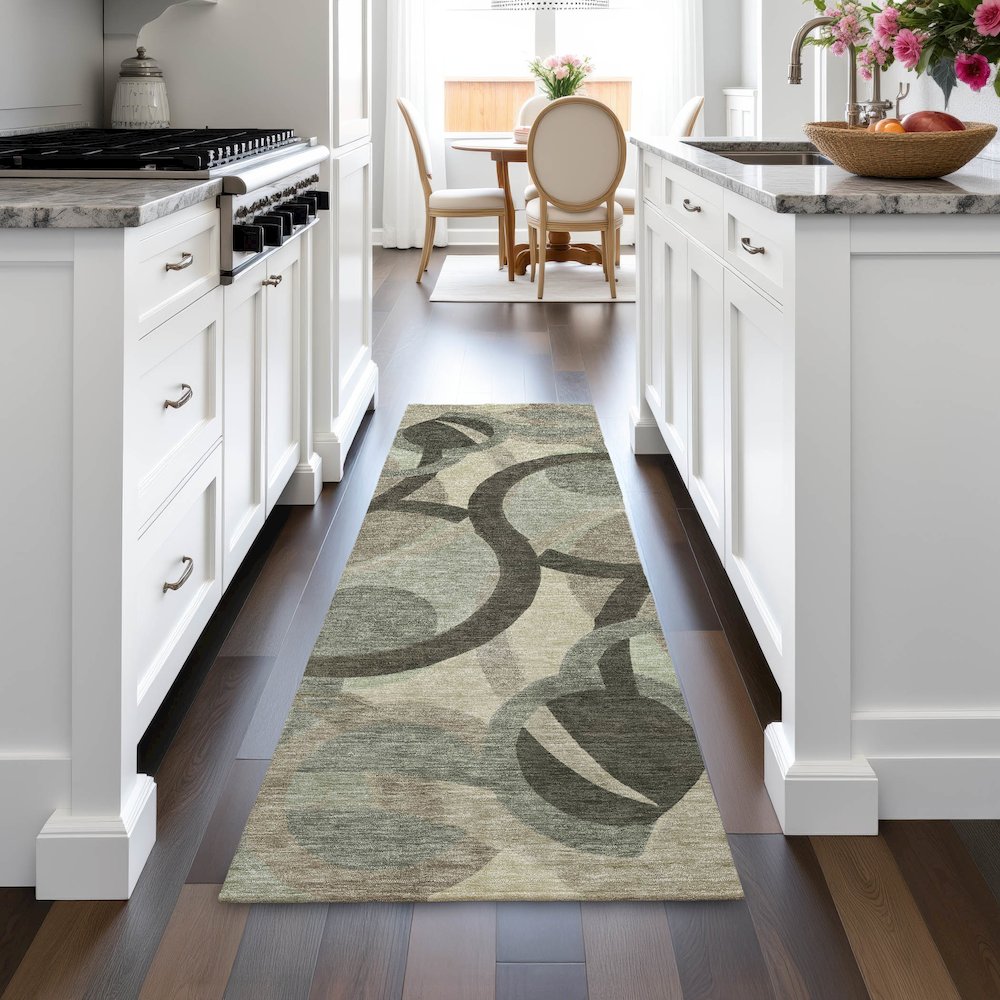 Machine Washable Indoor/Outdoor Chantille ACN2168 Brown 2'3" x 7'6" Runner Rug