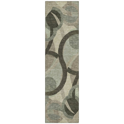 Machine Washable Indoor/Outdoor Chantille ACN2168 Brown 2'3" x 7'6" Runner Rug