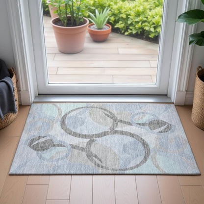 Machine Washable Indoor/Outdoor Chantille ACN2168 Taupe 1'8" x 2'6" Rug
