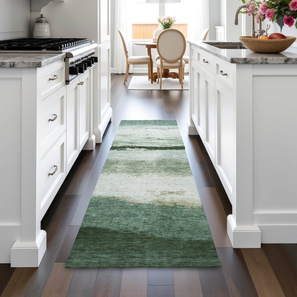Machine Washable Indoor/Outdoor Chantille ACN2169 Fern 2'3" x 7'6" Runner Rug
