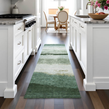 Machine Washable Indoor/Outdoor Chantille ACN2169 Fern 2'3" x 7'6" Runner Rug