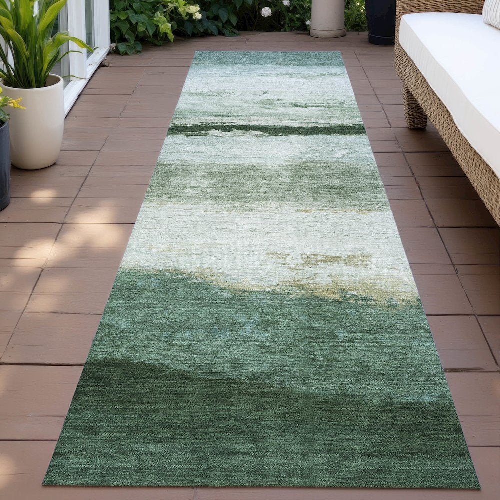 Machine Washable Indoor/Outdoor Chantille ACN2169 Fern 2'3" x 7'6" Runner Rug