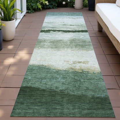 Machine Washable Indoor/Outdoor Chantille ACN2169 Fern 2'3" x 7'6" Runner Rug