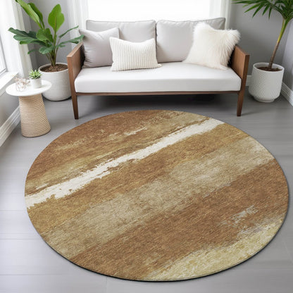 Machine Washable Indoor/Outdoor Chantille ACN2169 Paprika 8' x 8' Round Rug