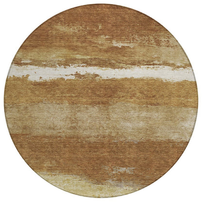 Machine Washable Indoor/Outdoor Chantille ACN2169 Paprika 8' x 8' Round Rug