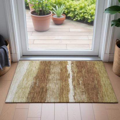 Machine Washable Indoor/Outdoor Chantille ACN2169 Paprika 1'8" x 2'6" Rug