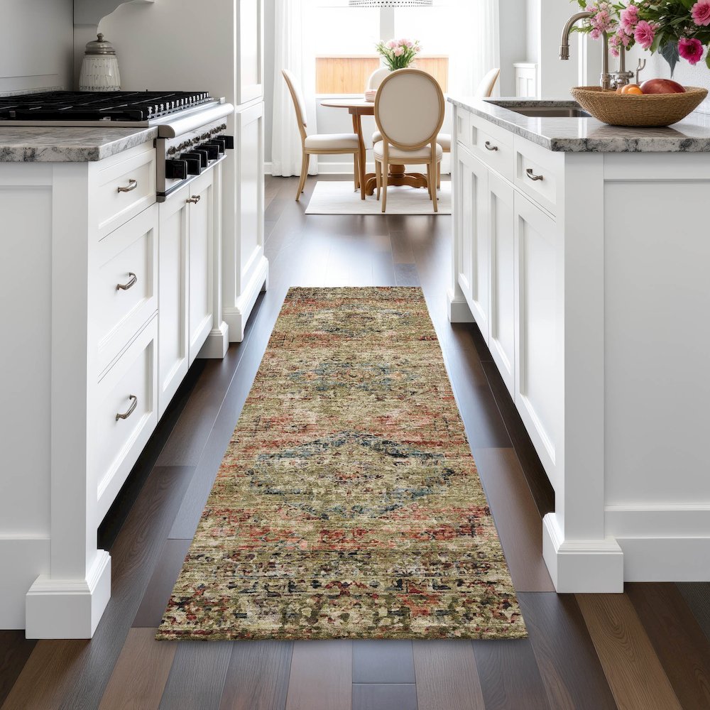 Machine Washable Indoor/Outdoor Chantille ACN2170 Terracotta 2'3"x7'6"Runner Rug