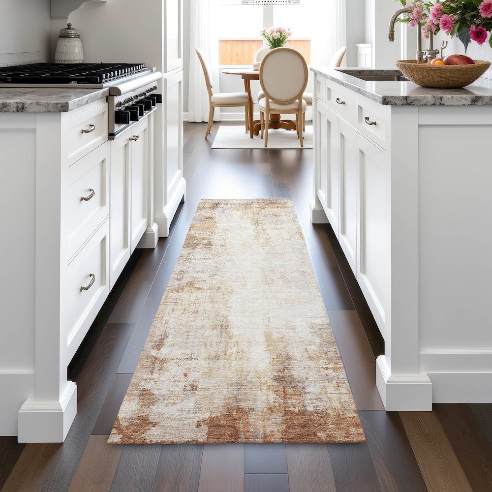 Machine Washable Indoor/Outdoor Chantille ACN2171 Copper 2'3" x 7'6" Runner Rug