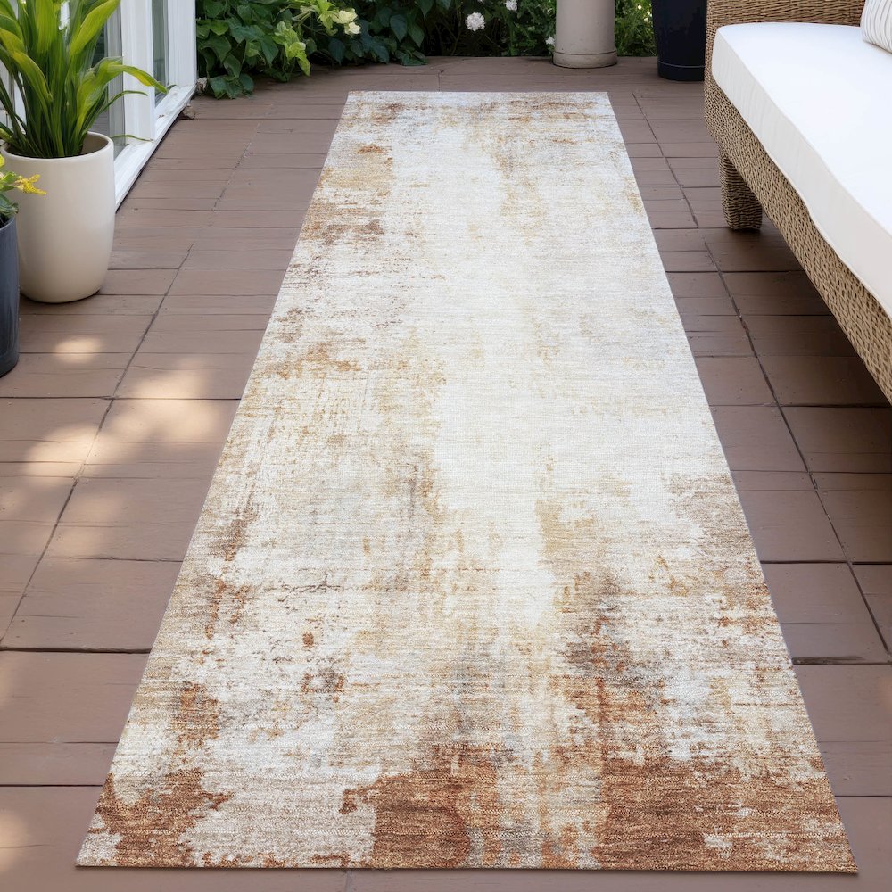 Machine Washable Indoor/Outdoor Chantille ACN2171 Copper 2'3" x 7'6" Runner Rug