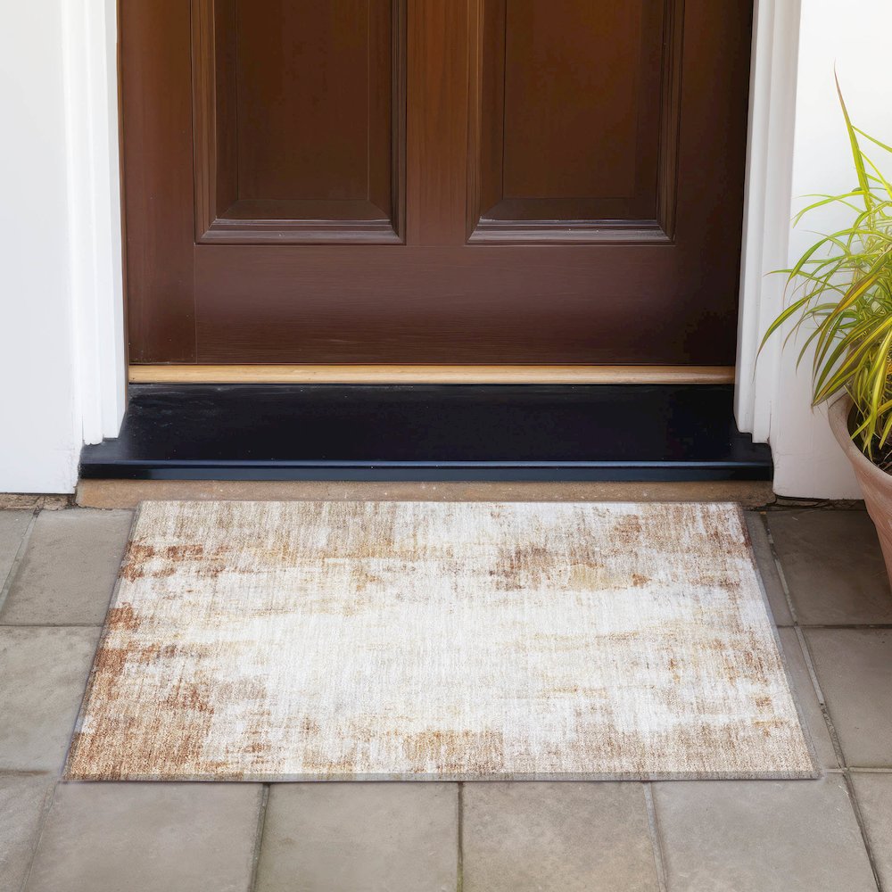 Machine Washable Indoor/Outdoor Chantille ACN2171 Copper 1'8" x 2'6" Rug