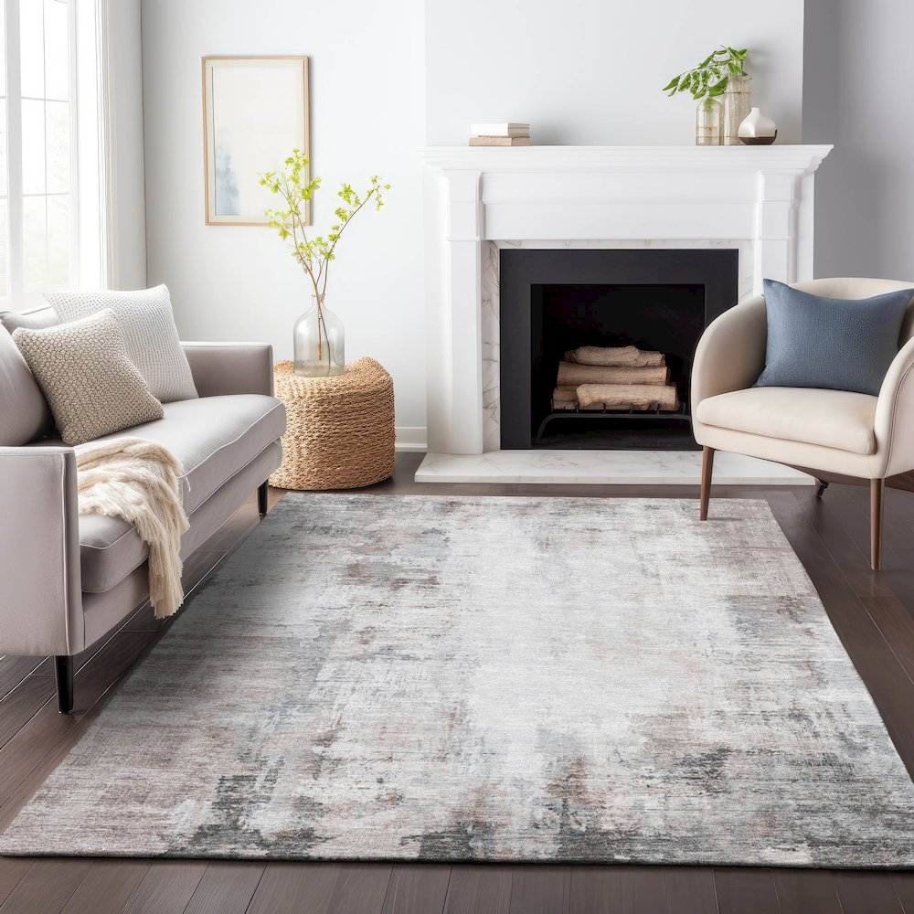 Machine Washable Indoor/Outdoor Chantille ACN2171 Taupe 2'6" x 3'10" Rug